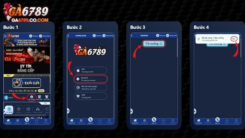 Hướng dẫn tải app GA6789 cho điện thoại Android