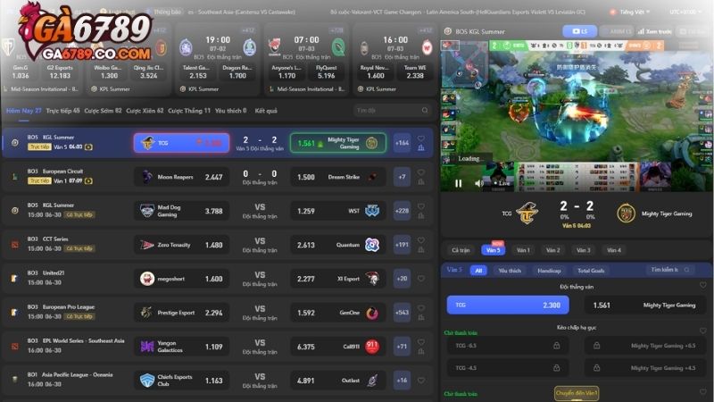 Top game E-sport hot hit, được yêu thích tại GA6789